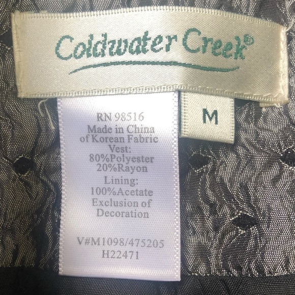 Coldwater Creek Two Tone Tailored Silver & Black Button Up Vest Size M - Picture 4 of 4